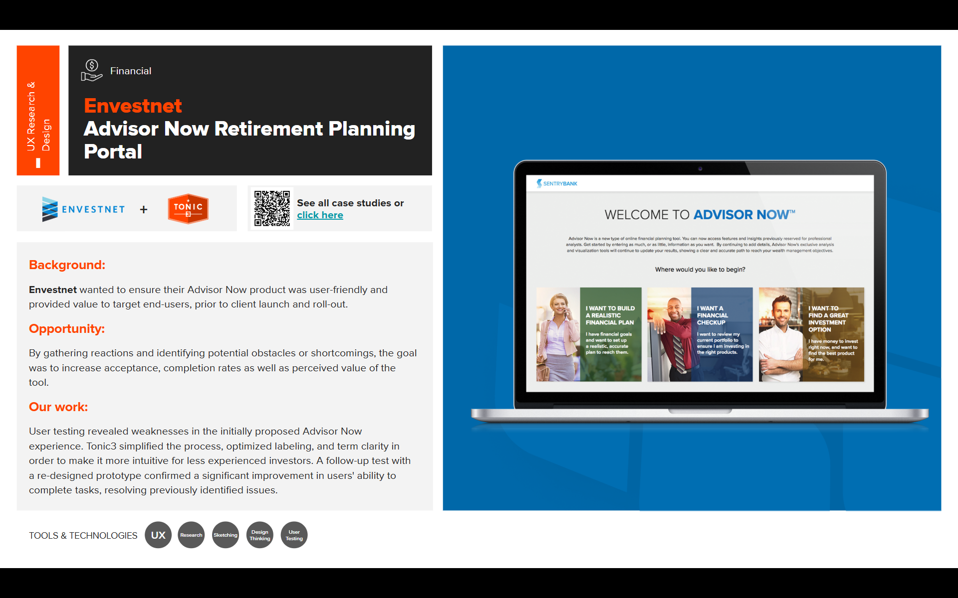 Envestnet case study - Advisor Now retirement planning portal